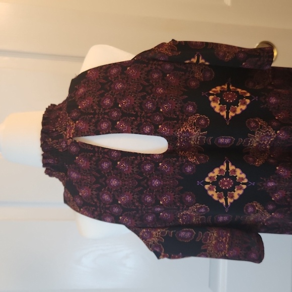 Signature Collection Boho Marrakesh Print Mock Neck Cold Shoulder Dress Size S - Picture 8 of 15